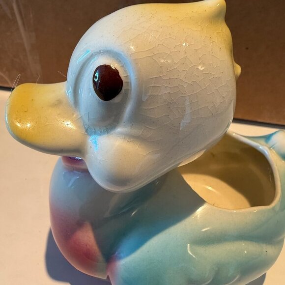 Vintage Duck Planter Plant Pot 1950's Original Ceramic Pottery - Picture 6 of 6